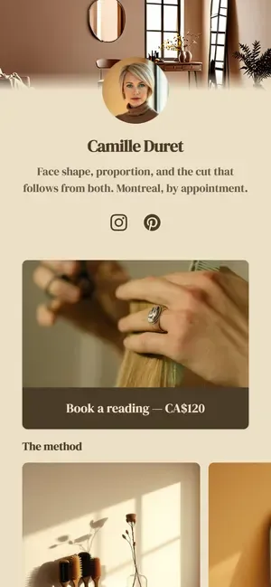 Camille Duret, with a CA$120 reading to book