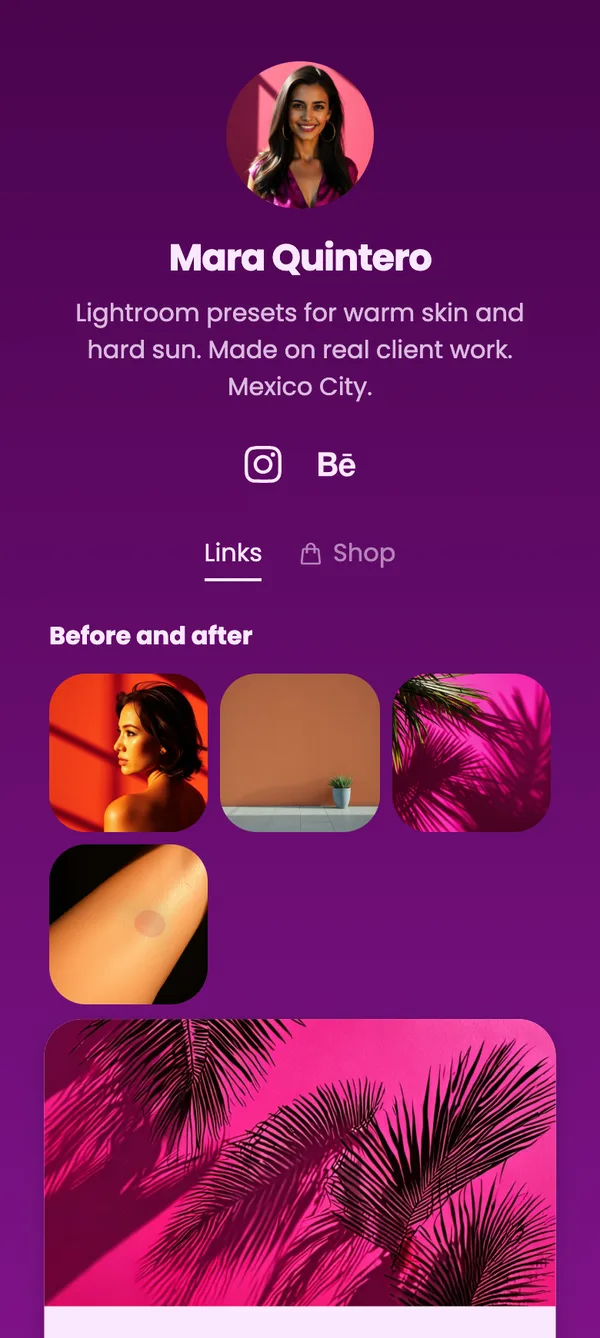 Mara Quintero, a preset maker in Mexico City, selling packs delivered on the spot