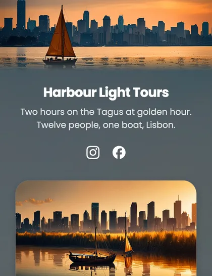 a sailing tour over a photograph of the water — the Swell preset