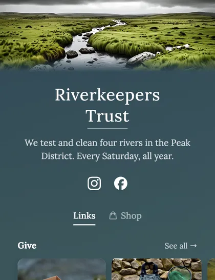 a river charity over moving water — the Crest preset